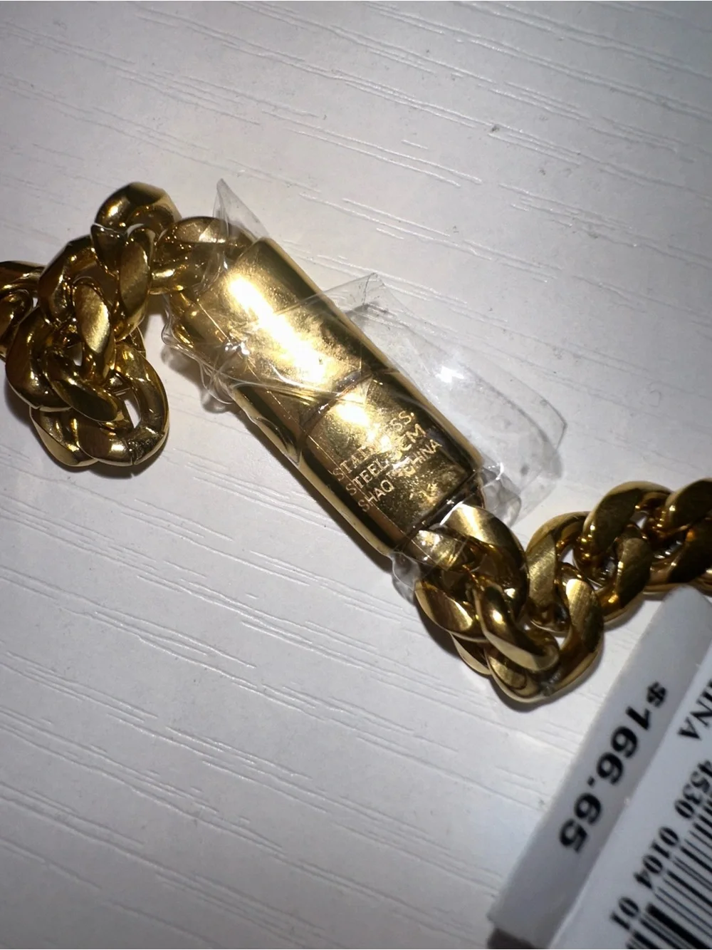 NWT Shaq Stainless Steel Gold Tone Chain